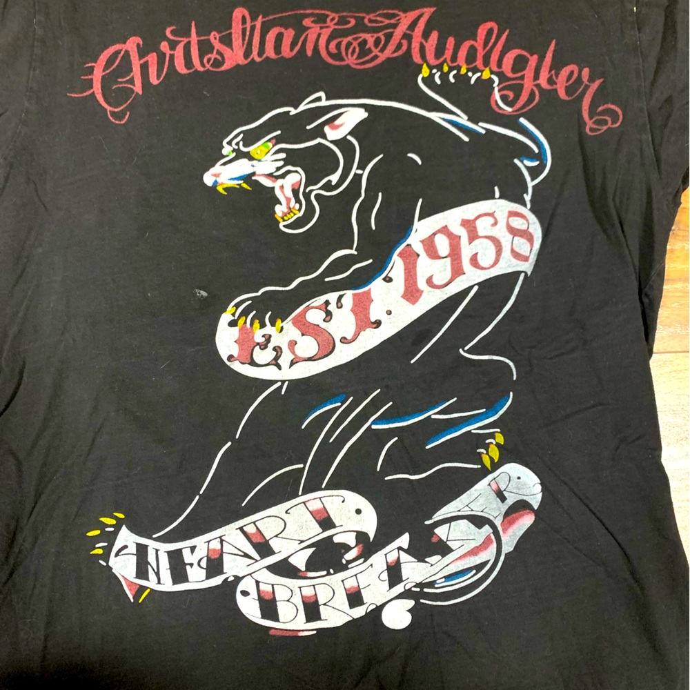 Christian Audligier-double sided shirt -vintage tattoo style-Ed Hardy